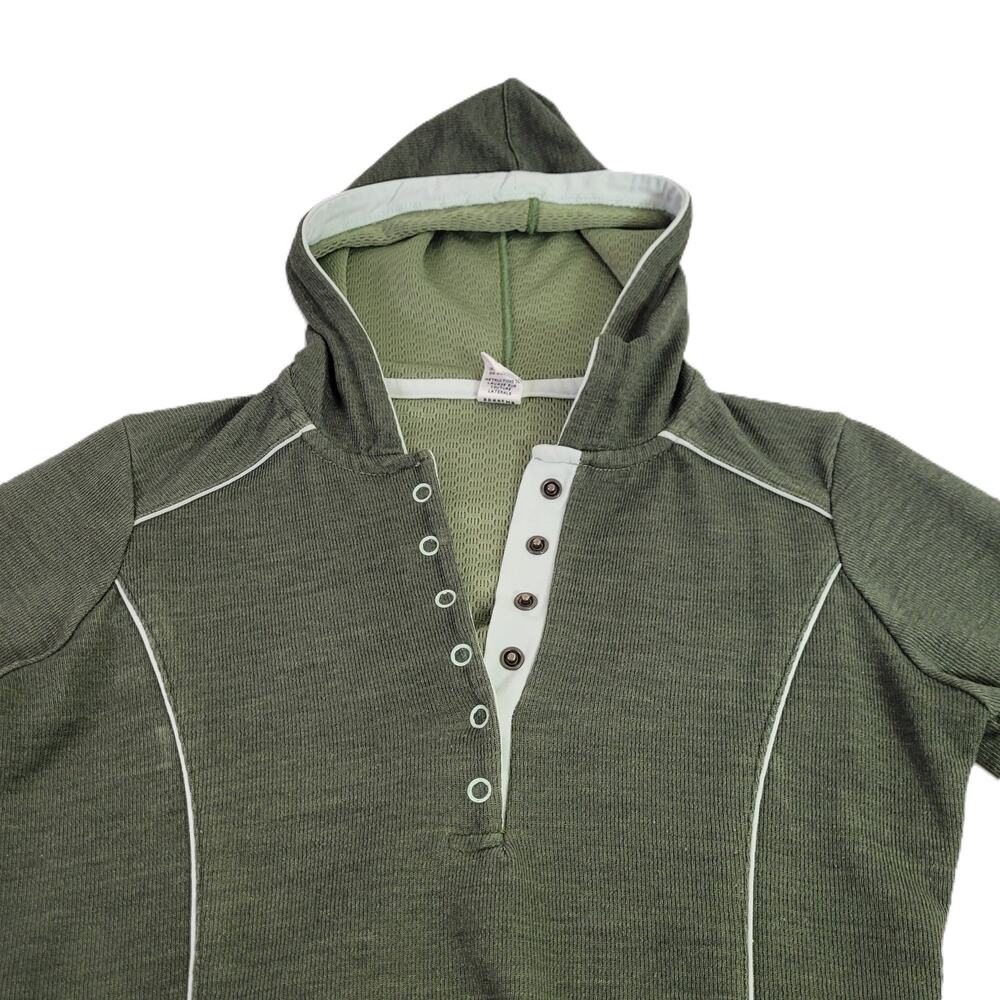 prAna Women's 1/4 Button‎ Up Henley Hoodie Size Small - Picture 3 of 10